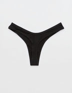 Superchill Modal Rib Thong Underwear - True Black