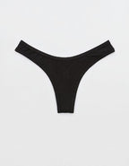 Superchill Modal Rib Thong Underwear - True Black