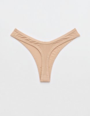 Superchill Modal Rib Thong Underwear - Sands