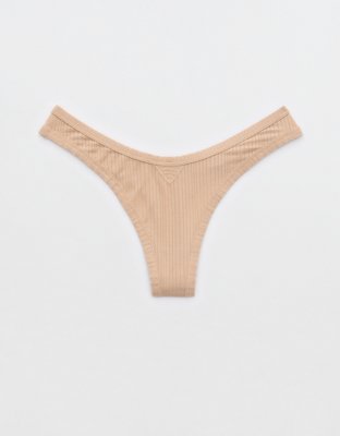 Superchill Modal Rib Thong Underwear - Sands
