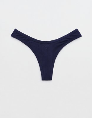 Superchill Modal Rib Thong Underwear - Navy