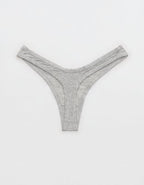 Superchill Modal Rib Thong Underwear - Medium Heather Gray