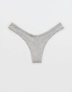 Superchill Modal Rib Thong Underwear - Medium Heather Gray