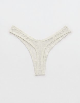 Superchill Modal Rib Thong Underwear - Heather Frost