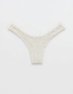 Superchill Modal Rib Thong Underwear - Heather Frost