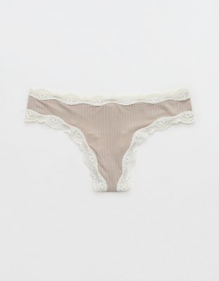 Superchill Modal Lace Thong Underwear - Stone Harbor