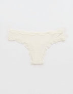 Superchill Modal Lace Thong Underwear - Soft Muslin