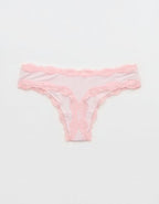 Superchill Modal Lace Thong Underwear - Pink Petal