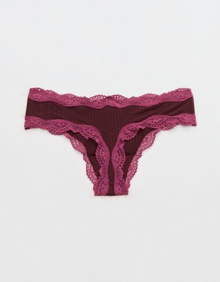 Superchill Modal Lace Thong Underwear - Royal Berry