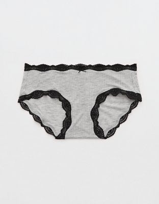 Superchill Modal Lace Boybrief Underwear - Medium Heather Gray