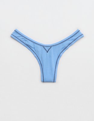 Superchill Modal Rib Thong Underwear - Horizon Sky