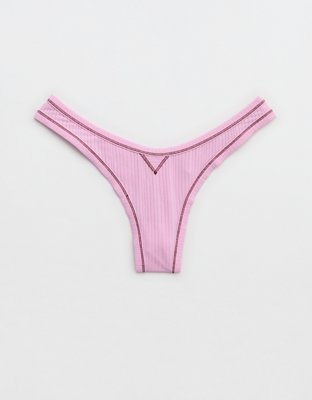 Superchill Modal Rib Thong Underwear - Violet Willow