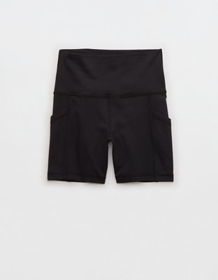 OFFLINE By Aerie The Hugger High Waisted 5" Pocket Bike Short - True Black