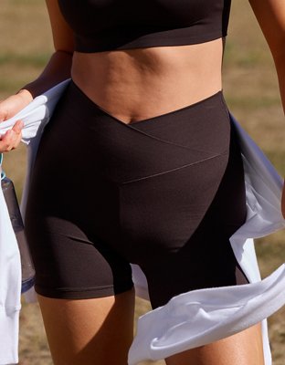 OFFLINE By Aerie Real Me Crossover High Waisted 5" Bike Short - Deep Earth