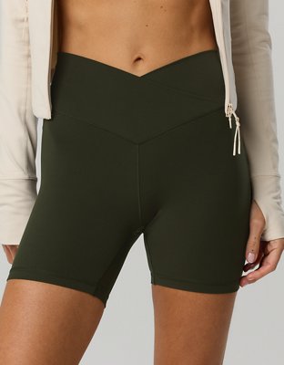 OFFLINE By Aerie Real Me Crossover High Waisted 5" Bike Short - Olive Petal