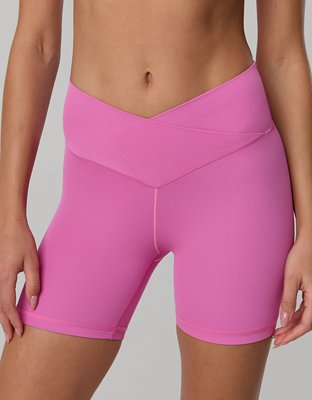OFFLINE By Aerie Real Me Crossover High Waisted 5" Bike Short - Hot Fuchsia