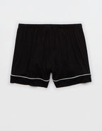 OVERSLEPT by Aerie Real Soft® Piping PJ Short - True Black