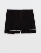 OVERSLEPT by Aerie Real Soft® Piping PJ Short - True Black