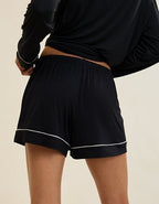 OVERSLEPT by Aerie Real Soft® Piping PJ Short - True Black