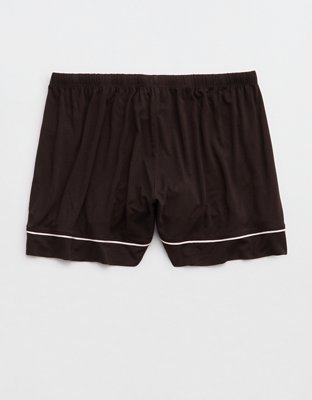 OVERSLEPT by Aerie Real Soft® Piping PJ Short - Deep Earth