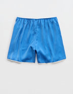 OVERSLEPT by Aerie Liquid Satin Lace Trim Short - Rome Blue