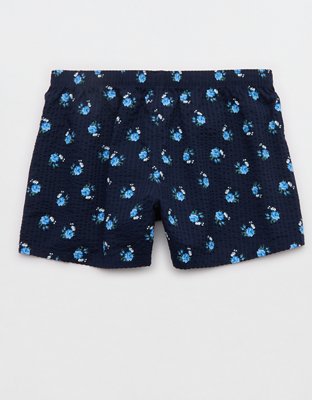 OVERSLEPT by Aerie Around Town Seersucker Boxer - Rich Navy