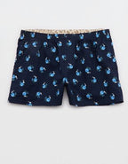 OVERSLEPT by Aerie Around Town Seersucker Boxer - Rich Navy