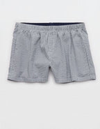 OVERSLEPT by Aerie Around Town Seersucker Boxer - Navy