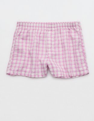 OVERSLEPT by Aerie Around Town Seersucker Boxer - Hushed Violet