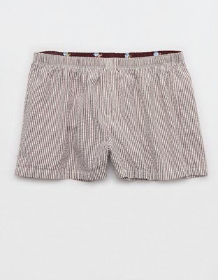 OVERSLEPT by Aerie Around Town Seersucker Boxer - Royal Berry