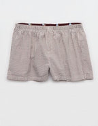 OVERSLEPT by Aerie Around Town Seersucker Boxer - Royal Berry