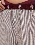 OVERSLEPT by Aerie Around Town Seersucker Boxer - Royal Berry
