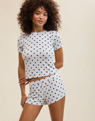 OVERSLEPT by Aerie Real Soft® Ribbed Boxer - Light Heather Gray