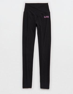 LSU Tigers OFFLINE By Aerie Crossover Legging - Bold Black