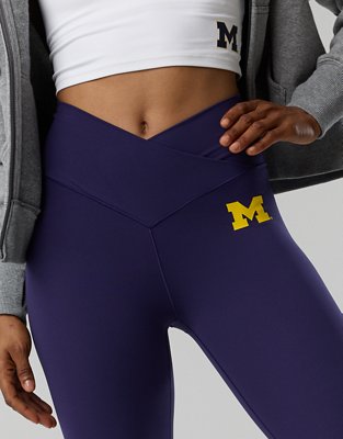 Michigan Wolverines OFFLINE By Aerie Crossover Flare Legging - Classic Navy