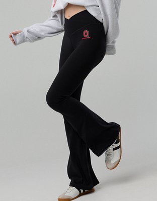 Ohio State Buckeyes OFFLINE By Aerie Crossover Flare Legging - True Black
