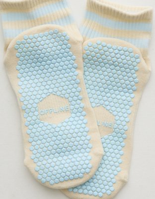 OFFLINE By Aerie x LUCKY HONEY Boyfriend Grip Socks - Eyelet Blue
