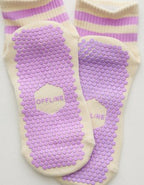 OFFLINE By Aerie x LUCKY HONEY Boyfriend Grip Socks - Planet Pink
