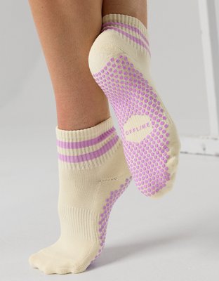 OFFLINE By Aerie x LUCKY HONEY Boyfriend Grip Socks - Planet Pink
