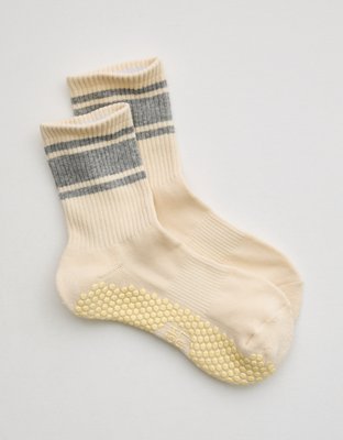LUCKY HONEY Crew Grip Socks - Light Heather Gray