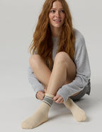 LUCKY HONEY Crew Grip Socks - Light Heather Gray