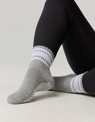 OFFLINE By Aerie x LUCKY HONEY Chunky Crew Grip Socks - Medium Heather Gray