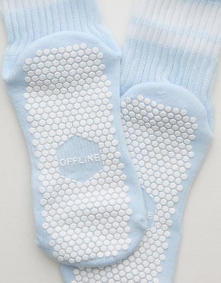 OFFLINE By Aerie x LUCKY HONEY Chunky Crew Grip Socks - Eyelet Blue