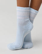 OFFLINE By Aerie x LUCKY HONEY Chunky Crew Grip Socks - Eyelet Blue