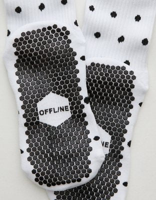 OFFLINE By Aerie x LUCKY HONEY Crew Grip Socks - White