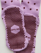 OFFLINE By Aerie x LUCKY HONEY Crew Grip Socks - Planet Pink