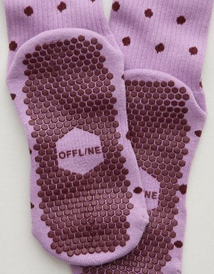 OFFLINE By Aerie x LUCKY HONEY Crew Grip Socks - Planet Pink