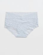 Show Off Vintage Lace Wide Waistband Boybrief Underwear - Misty Sky
