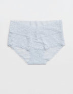 Show Off Vintage Lace Wide Waistband Boybrief Underwear - Misty Sky
