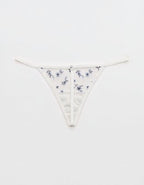 Show Off Embroidery String Thong Underwear - Soft Muslin